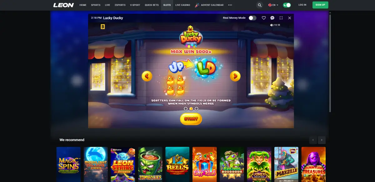 Demo mode and real money play at best Leon Casino Demo mode and real money play at Leon Casino